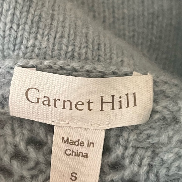 Garnet Hill Blue 100% Cashmere Briar Cardigan Small - Picture 5 of 7